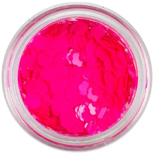 Nail decoration - neon pink flower confetti