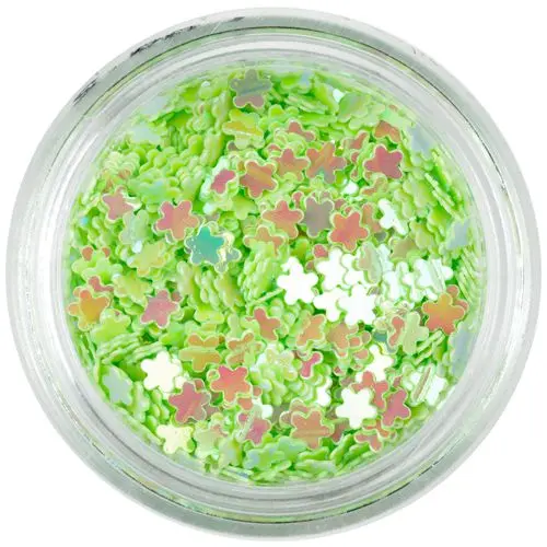 Nail art confetti - light green flowers