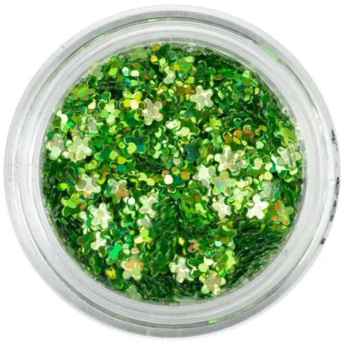 Flitters - hologram flowers, green