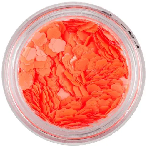 Neon orange nail art flowers