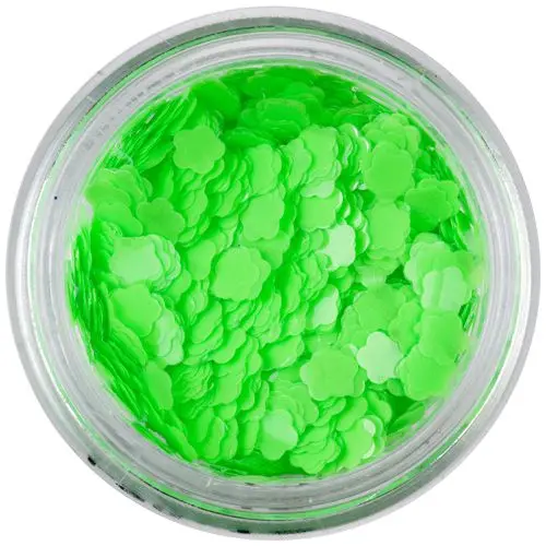Decorative confetti - neon green flowers