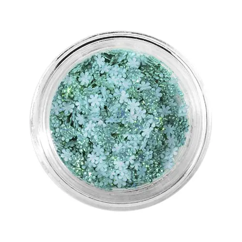 Fabric flowers - pearlescent green