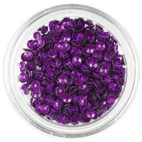 Nail art confetti - purple 3D shells, shimmering