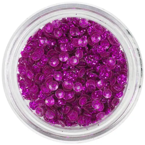 Dark pink nail art 3D shells, sparkling