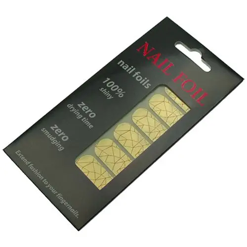 Nail art stickers - gold with red lines (SNF046)