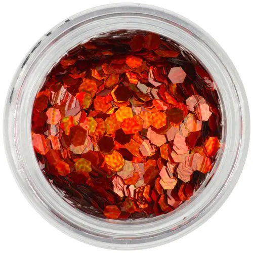 Orange-red hexagons - holographic