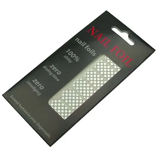 White with silver dots - nail foil stickers (SNF003)
