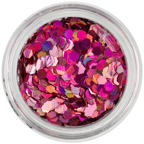 Decorative hexagons - holographic, pink