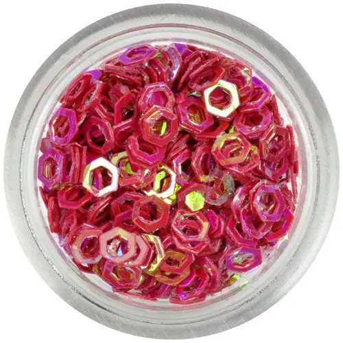 Decoration - dark red hexagon, contours