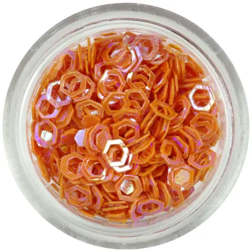 Decorative confetti - orange hexagons