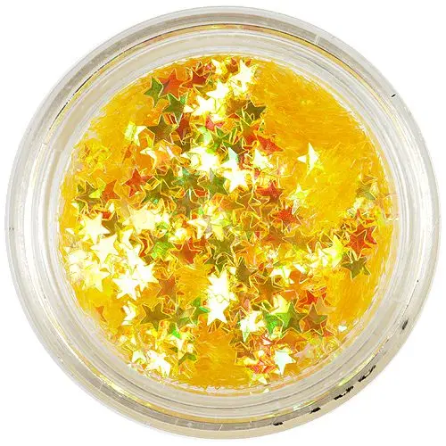 Yellow nail art stars