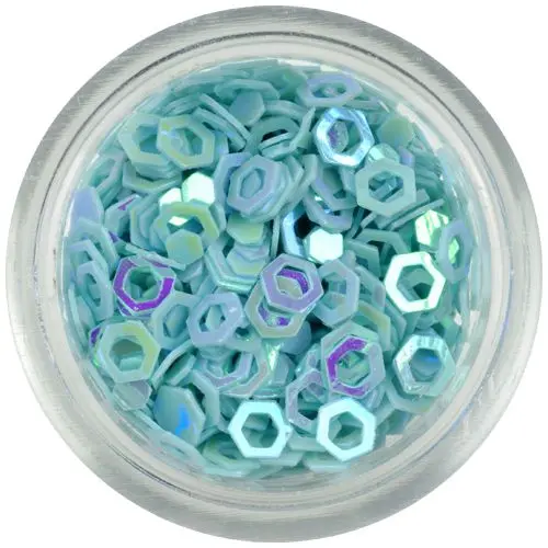 Light blue nail art hexagons