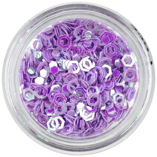 Flitters - hollow hexagons, light violet