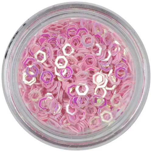 Decorative confetti - light pink hexagons