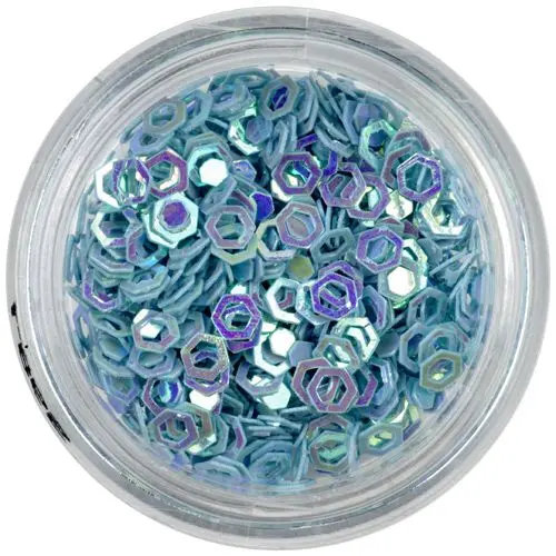 Flitters - hollow hexagons in light blue 