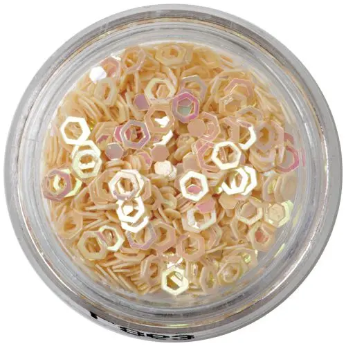 Decoration - peach coloured hexagon, contours 