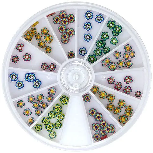 Flower-shaped Fimo decoration - set