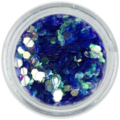 Turquoise nail art hexagon - aqua elements