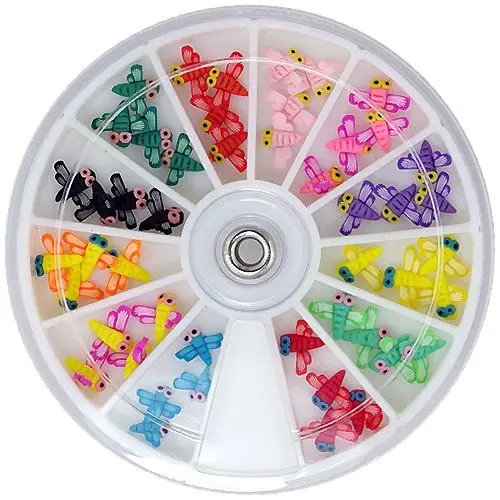 Set of 3D Fimo decorations - dragonfly