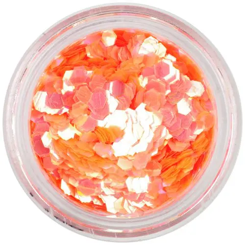 Aqua elements hexagons - neon orange