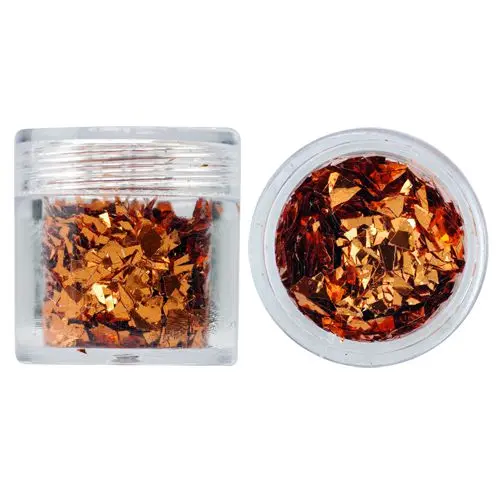 Nail decoration in coppery colour - flakes 10g