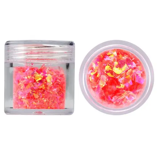 Neon-orange glitter flakes 10g
