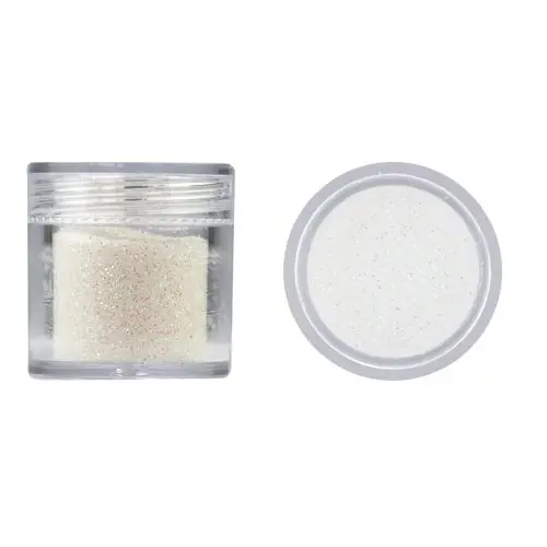 Decorative flitter 10g - white with green reflection