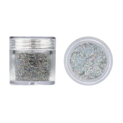 Nail art flitters - silver with hologram 10g