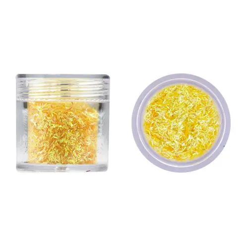 Nail art flitters - yellow, hologram 10g