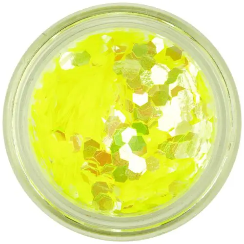 Rich coloured yellow hexagon - aqua elements