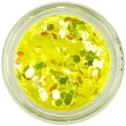 Sequins - hexagons aqua elements, yellow