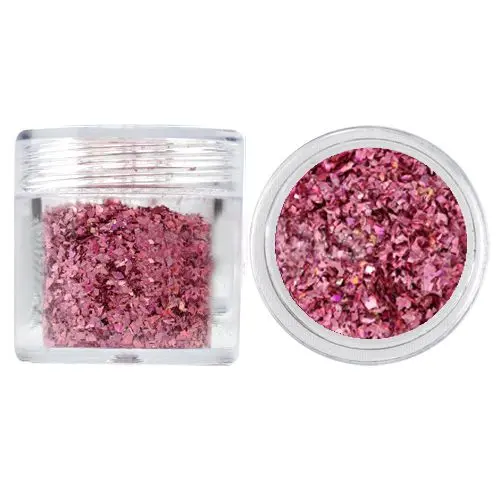 Small glitter flakes, hologram 10g - old pink