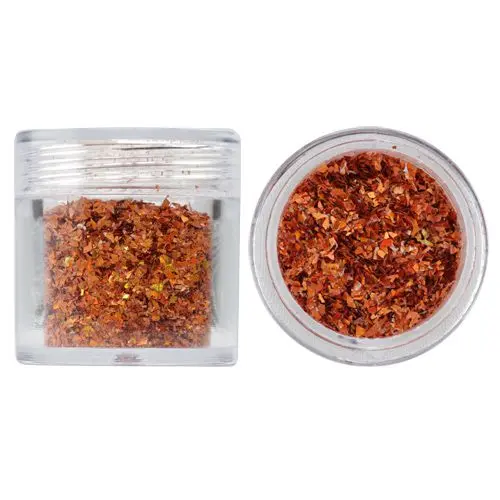 Small glitter flakes, hologram 10g - brick red