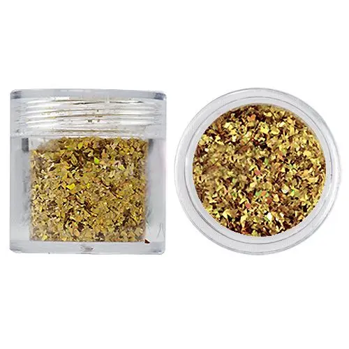 Gold glitter flakes with hologram, small 10g