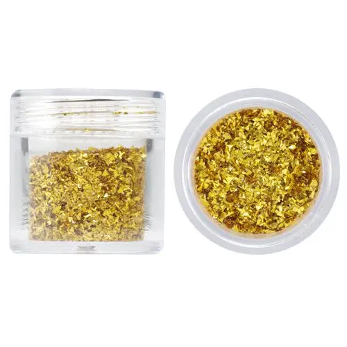 Glitter flakes, small 10g - gold-yellow