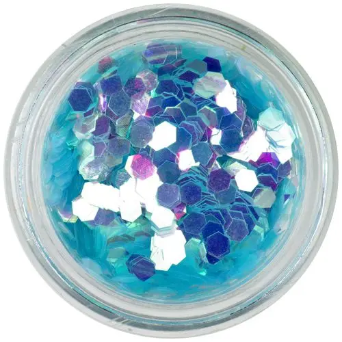 Light blue confetti - hexagon aqua elements