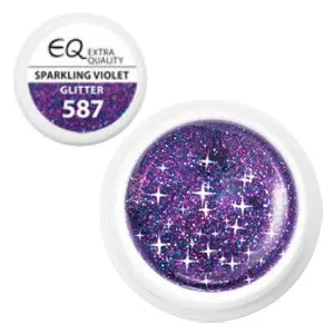 Coloured UV gel for nails – 587 Glitter - Sparkling Violet 5g
