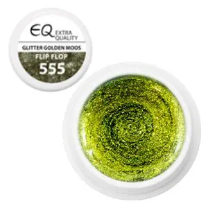 Extra quality UV gel 5g – 555 Flip Flop - Glitter Golden Moos