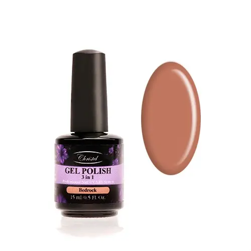 Christel Gel nail polish, 3 in 1 - Bedrock 15ml