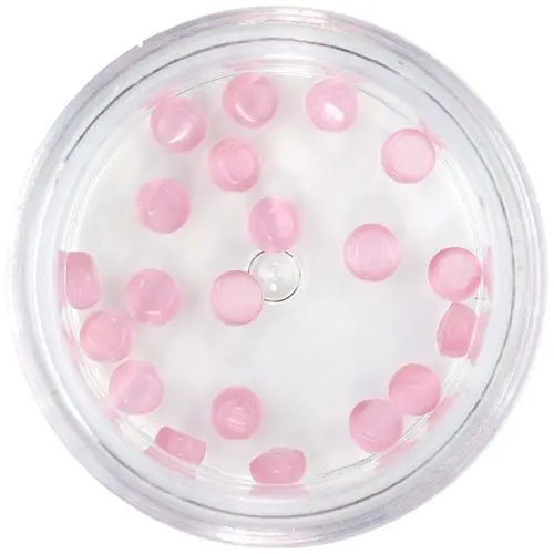 Nail art decorations 3mm - round rhinestones, light pink