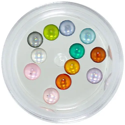 Nail art decorations 4mm - round rhinestones, coloured
