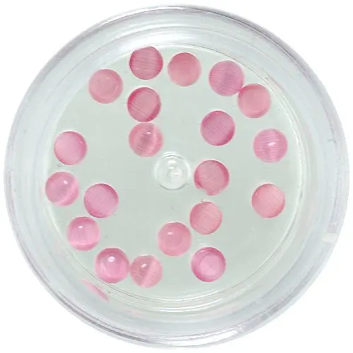 Nail art decorations 3mm - round rhinestones, pink