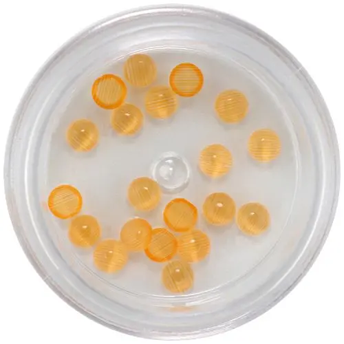 Nail art decorations 3mm - round stones, orange-yellow