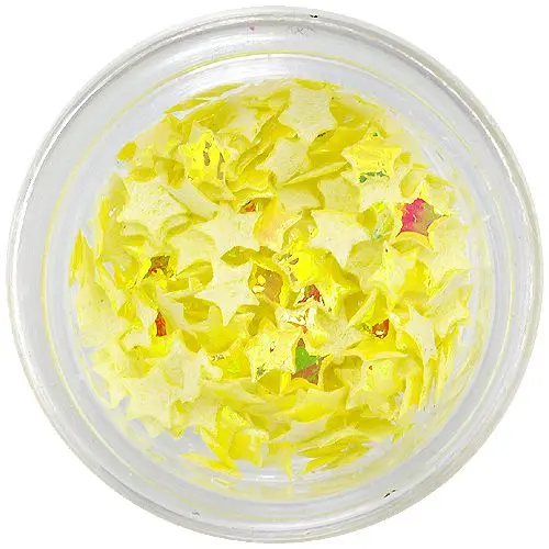 Fabric stars - yellow opalescent colour