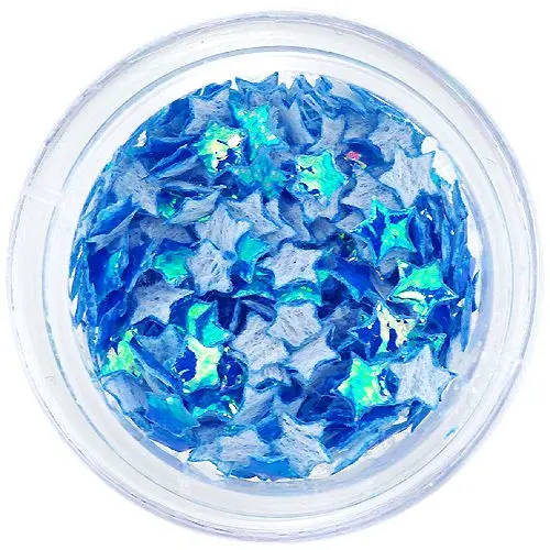 Fabric stars - blue opalescent colour