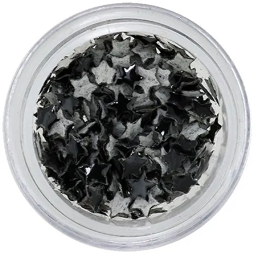 Nail art decorations - fabric stars, black