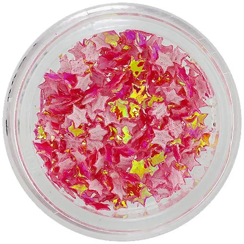 Red opalescent decorations for nails - fabric stars