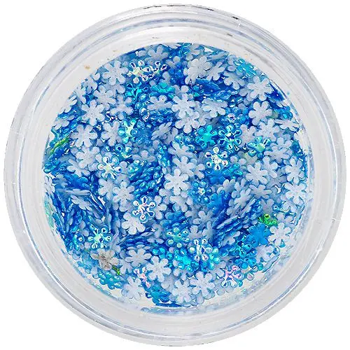 Light Blue Nail Decorations - 3D Flowers, Mini