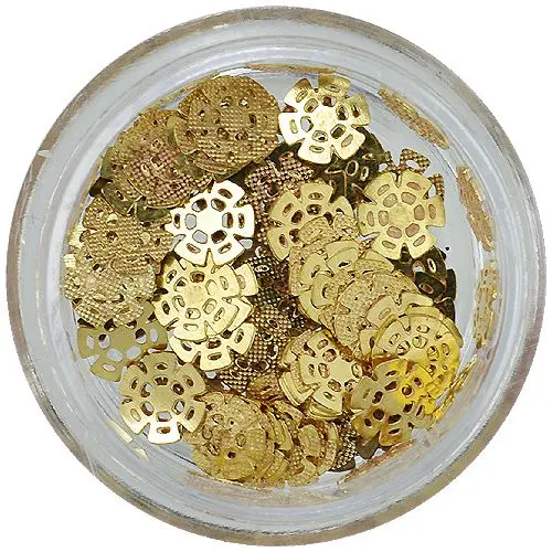 Metal nail decoration - angular flowers