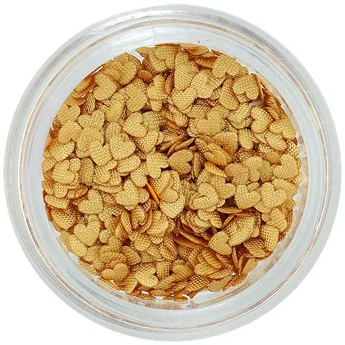 Fabric nail decorations - beige hearts